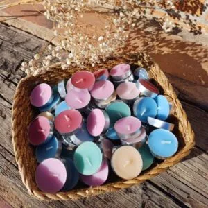 Pack 12 velas de té esencia encanto de vainilla