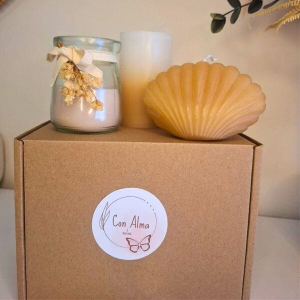 Pack trio velas crema - Imagen 2